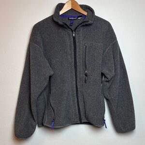 VTG 90s Patagonia Men’s Gray Full Zip Fleece Medium Hiking Outdoor